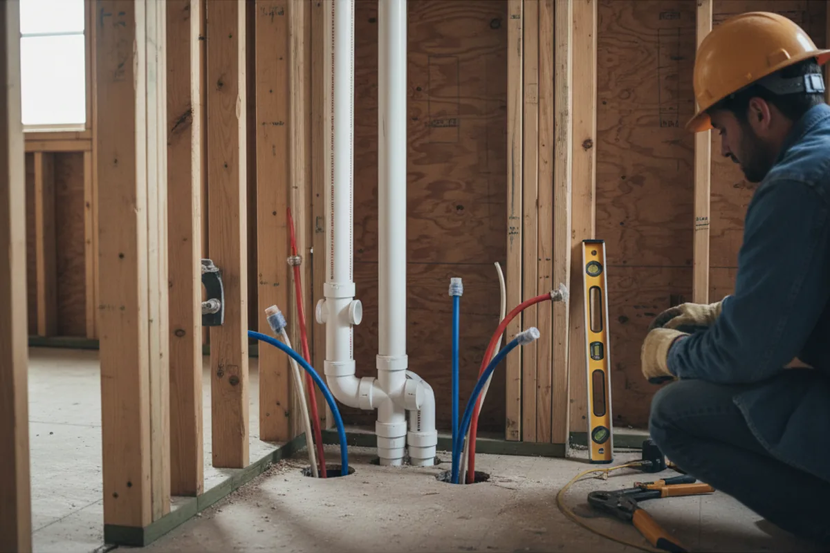 Drain and supply rough-in during Leak Detection in Grenloch